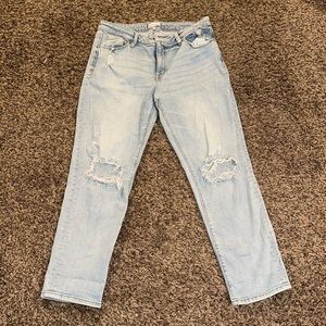 Studio blue midrise, distressed, boyfriend jeans